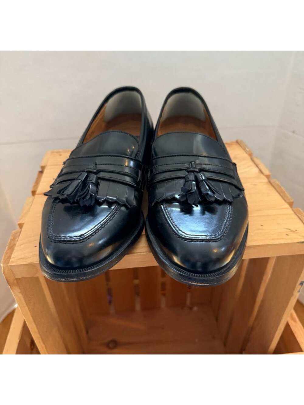 Bostonian Florentine Size 10 M Black Leather Kiltie Tassel Loafers Dress Shoes - Picture 15 of 16